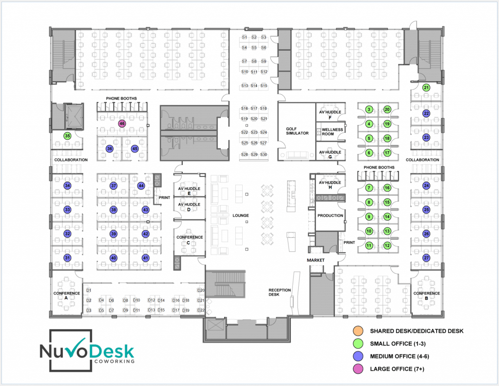 nuvodesk floorplan - coworking space