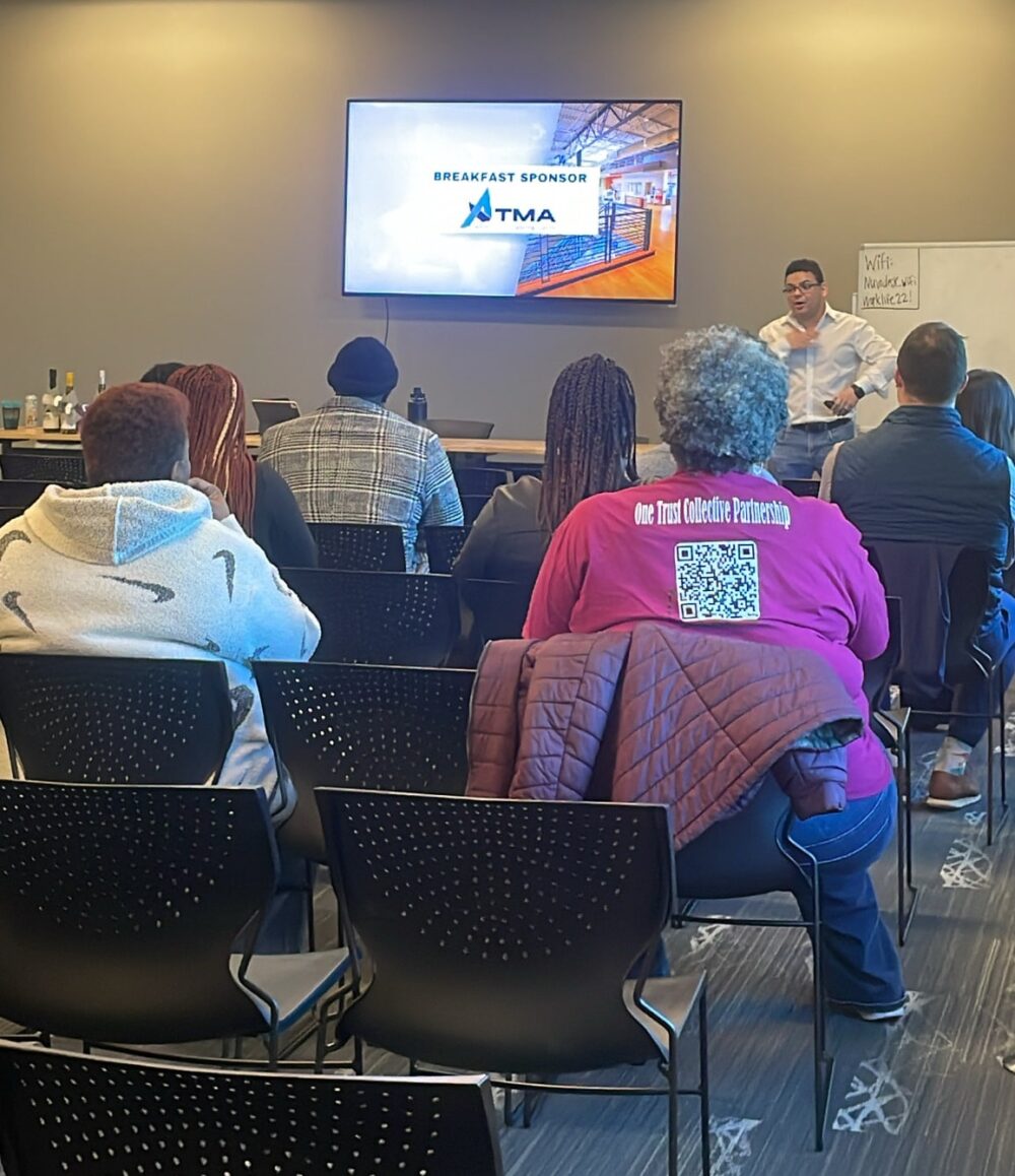 people attending corporate event at NuvoDesk coworking in the corporate event space