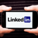 linkedin logo on smartphone