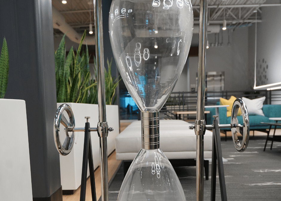 large hour glass at NuvoDesk