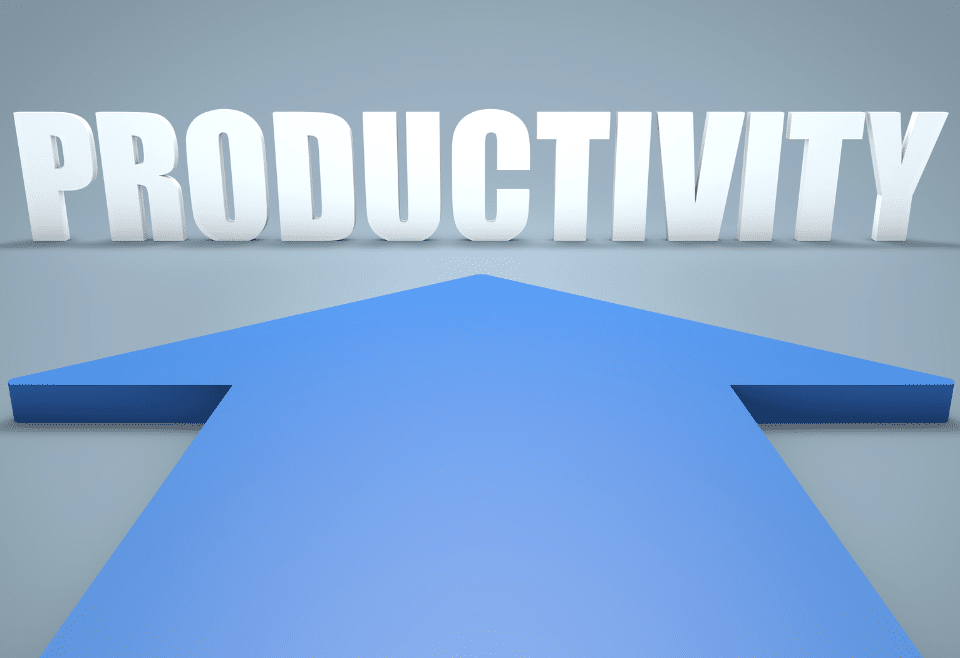 productivity - arrow pointing to word