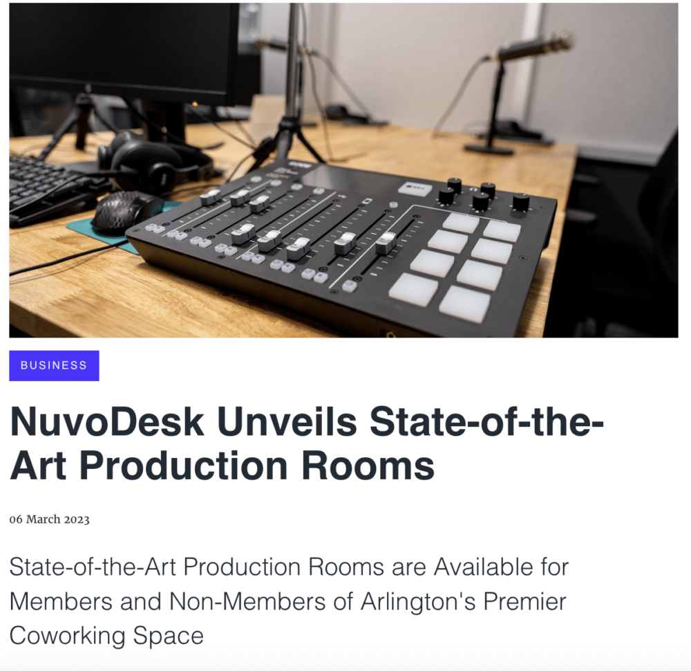 press release: NuvoDesk Unveils State-of-the-Art Production Rooms