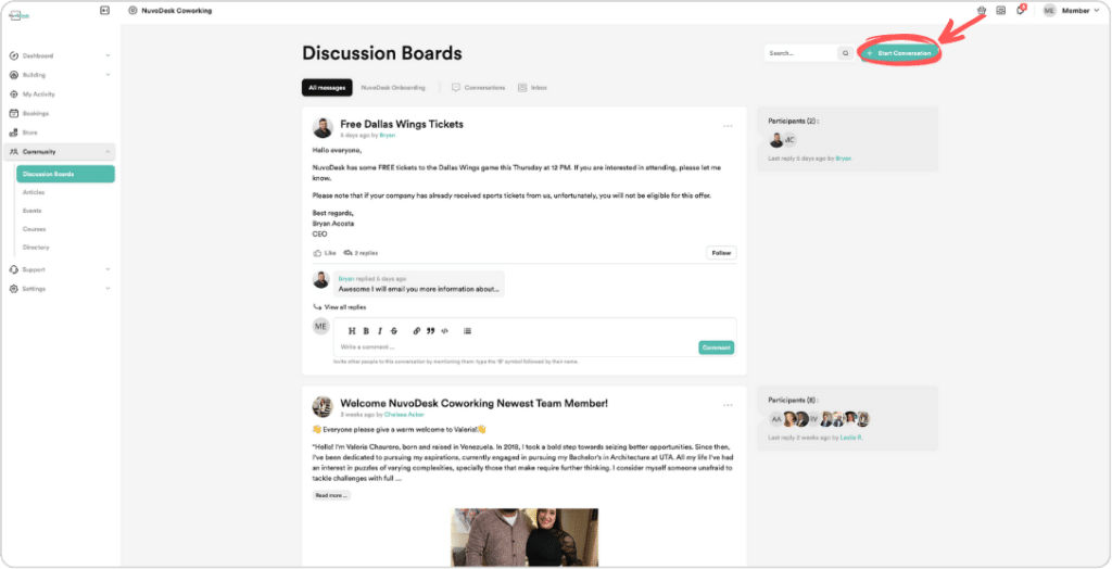 NuvoDesk Discussion Boards Start Conversation